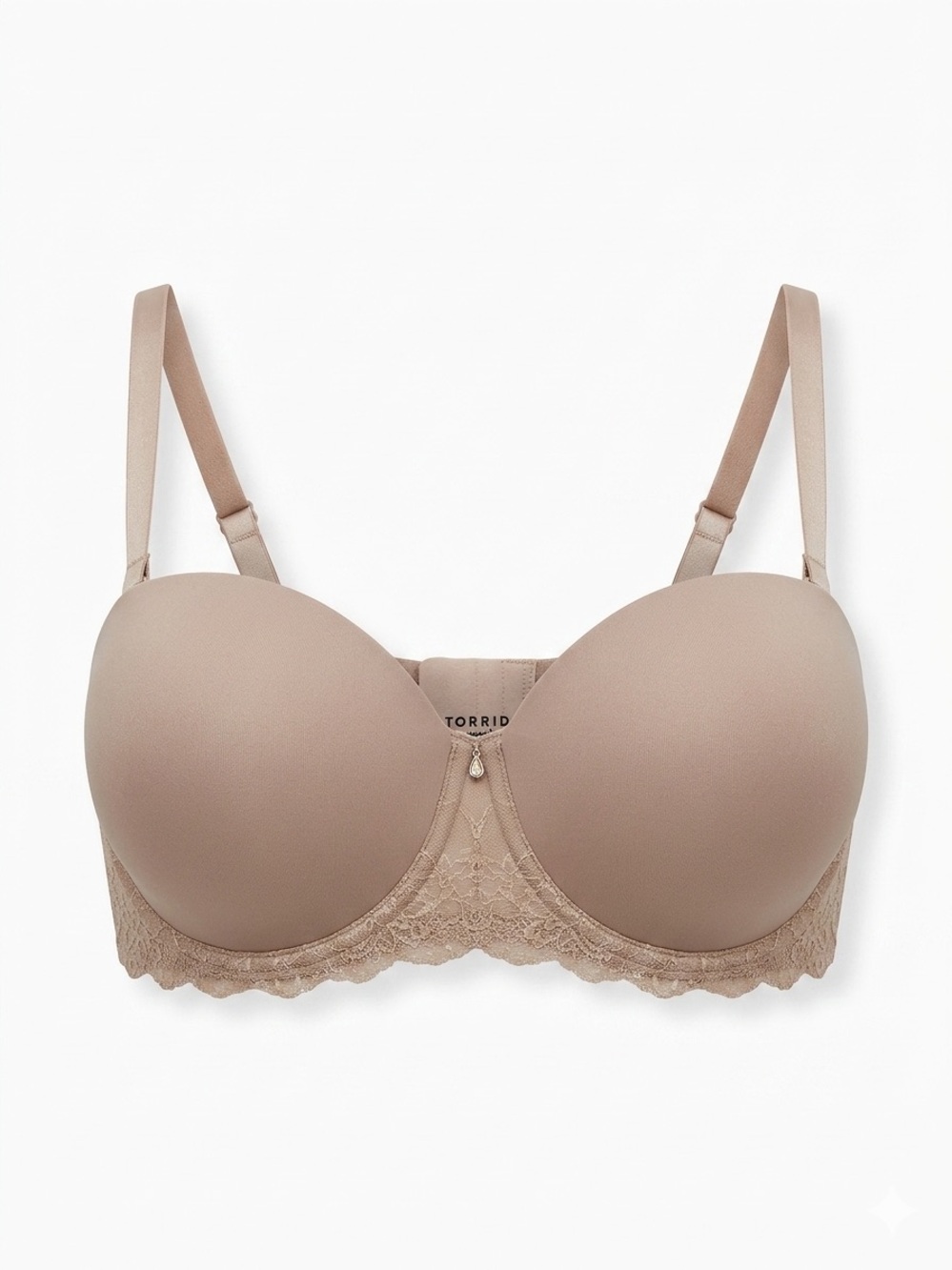 NWOT torrid Multi-Way Strapless Push-Up Bra Nude Beige Lace 40DD